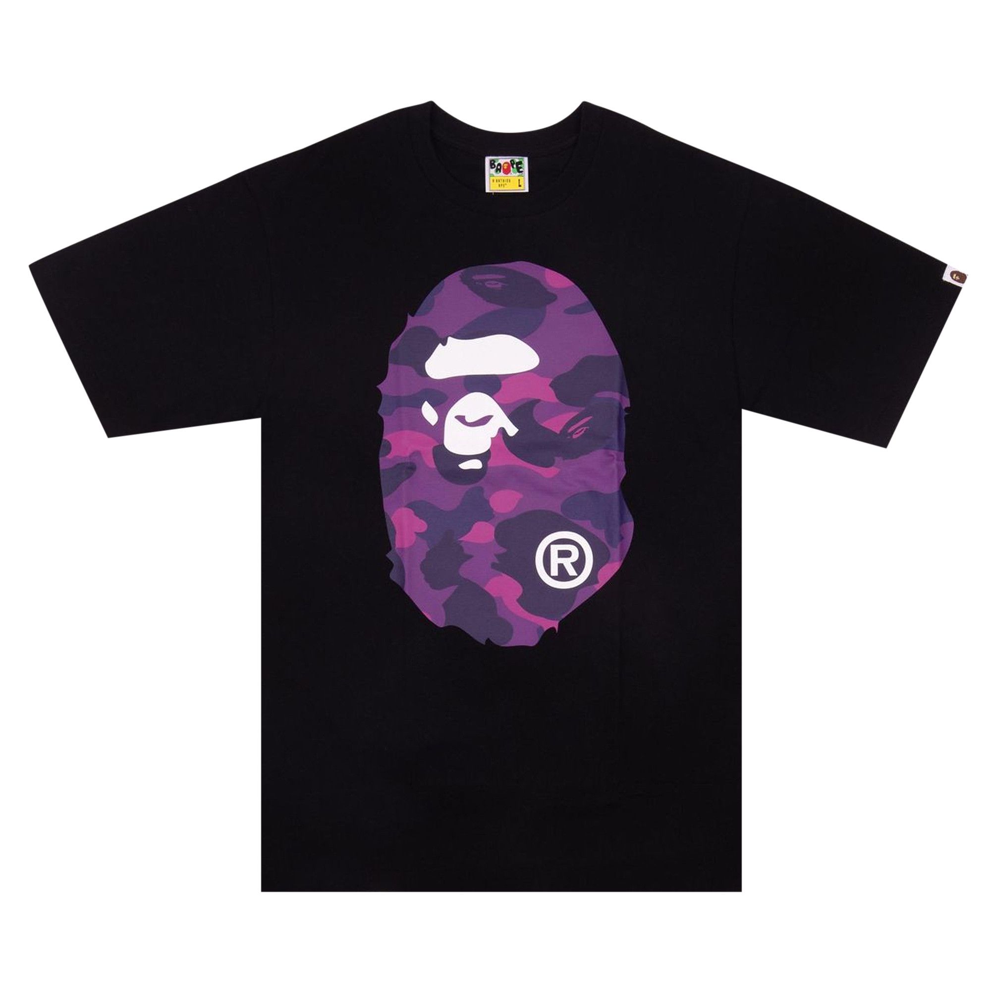 Ape Head Tee — Black / Purple
