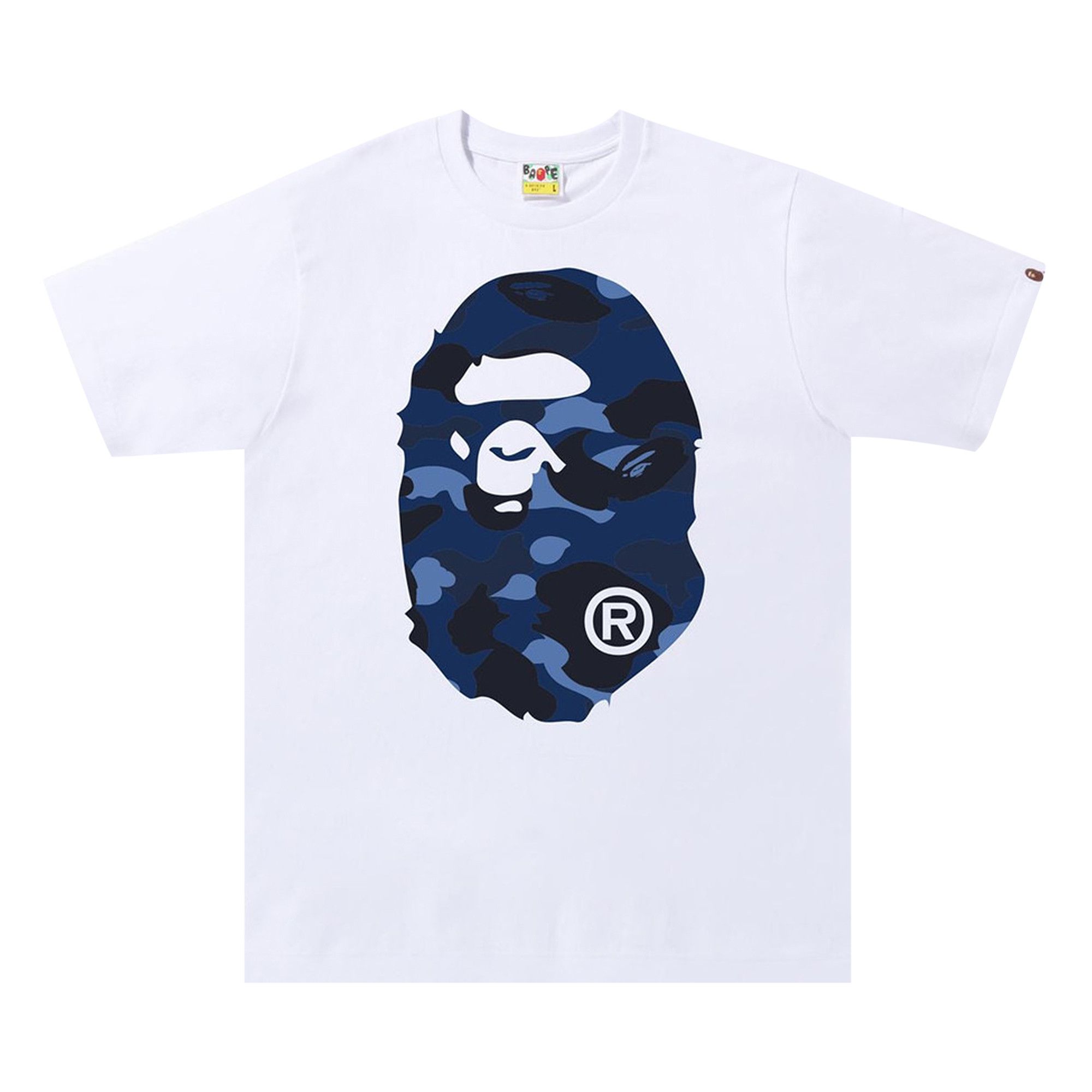 Ape Head Tee — White / Navy