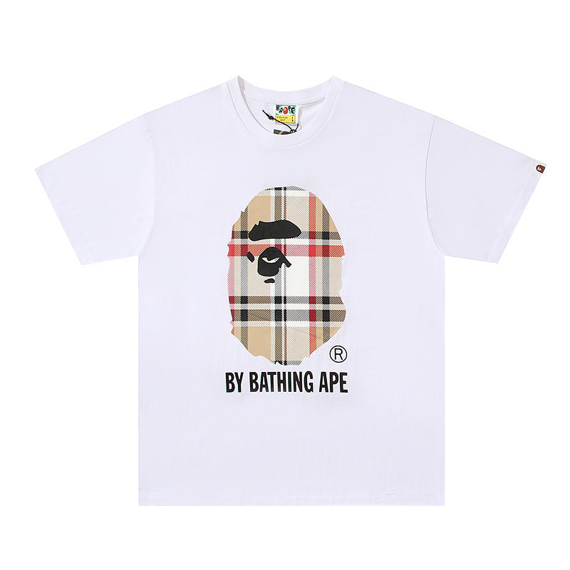 Check Ape Head Tee — White