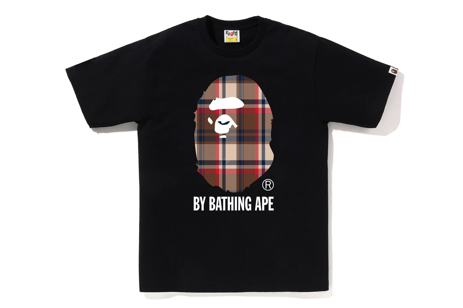 Check Ape Head Tee — Black / Red