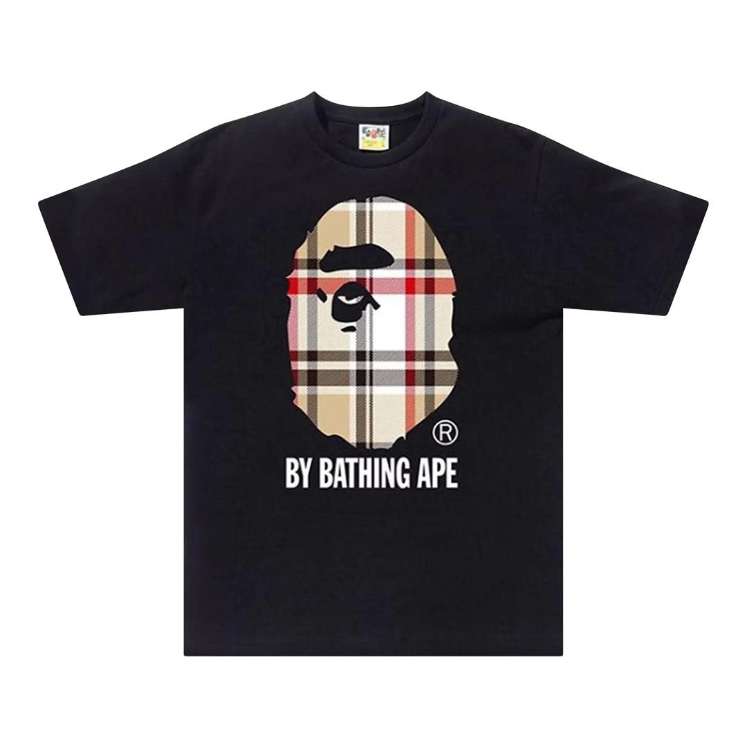 Check Ape Head Tee — Black